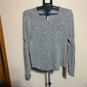 PINK Victoria's Secret Gray Long Sleeve with Gold Details